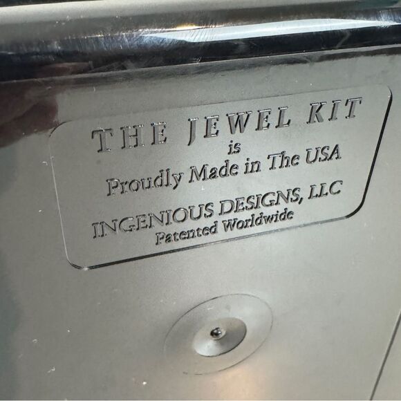 Vintage The Jewel Kit Large Folding Black Jewelry Box Mirror 80s - Picture 7 of 10